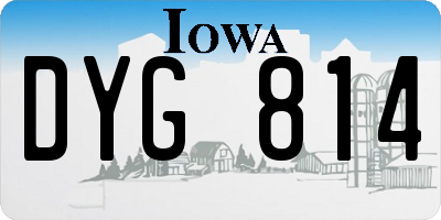 IA license plate DYG814
