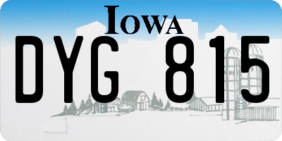 IA license plate DYG815