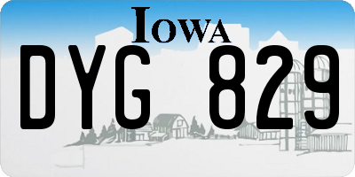 IA license plate DYG829
