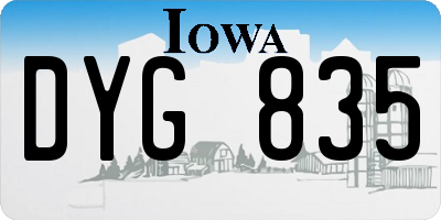 IA license plate DYG835