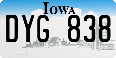 IA license plate DYG838