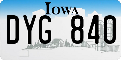 IA license plate DYG840