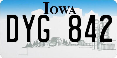 IA license plate DYG842