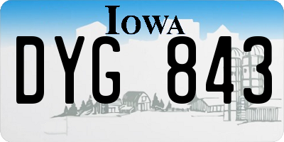 IA license plate DYG843