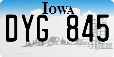 IA license plate DYG845