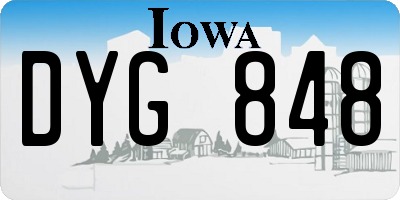 IA license plate DYG848