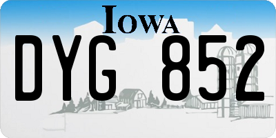 IA license plate DYG852