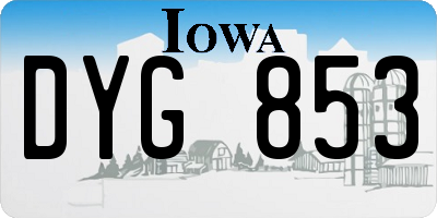 IA license plate DYG853