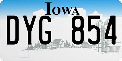IA license plate DYG854