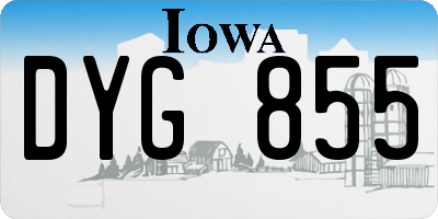IA license plate DYG855