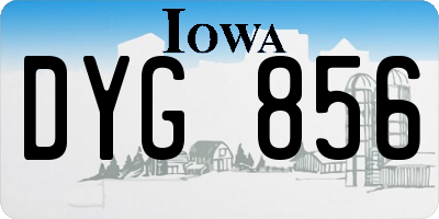 IA license plate DYG856