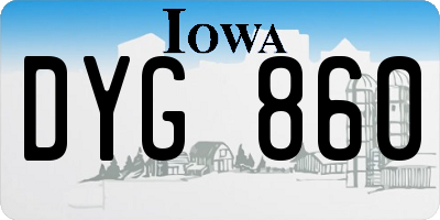 IA license plate DYG860