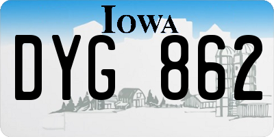 IA license plate DYG862