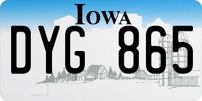 IA license plate DYG865