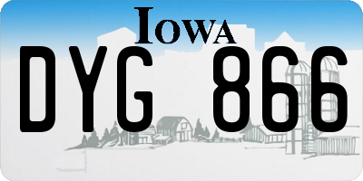 IA license plate DYG866