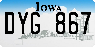IA license plate DYG867