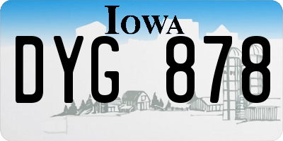 IA license plate DYG878