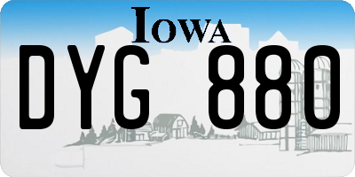 IA license plate DYG880