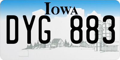 IA license plate DYG883