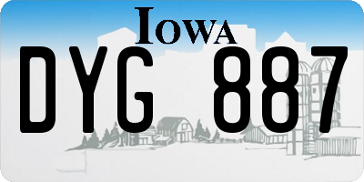 IA license plate DYG887