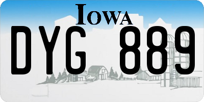 IA license plate DYG889