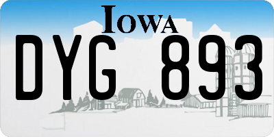 IA license plate DYG893