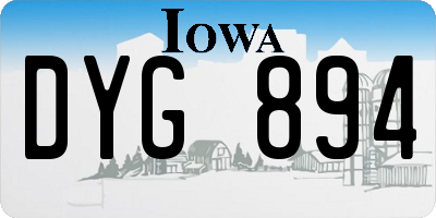 IA license plate DYG894
