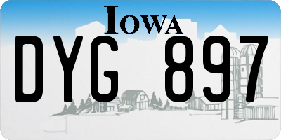 IA license plate DYG897