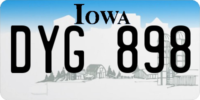 IA license plate DYG898