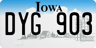 IA license plate DYG903