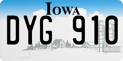 IA license plate DYG910