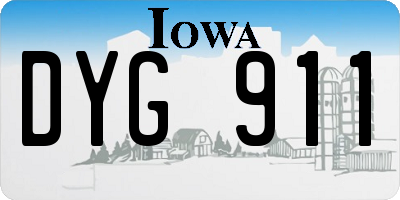 IA license plate DYG911