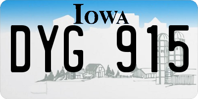 IA license plate DYG915