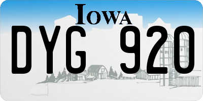 IA license plate DYG920