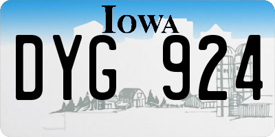 IA license plate DYG924