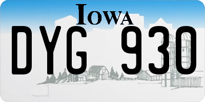 IA license plate DYG930