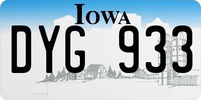 IA license plate DYG933