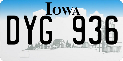 IA license plate DYG936