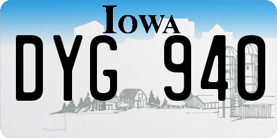 IA license plate DYG940