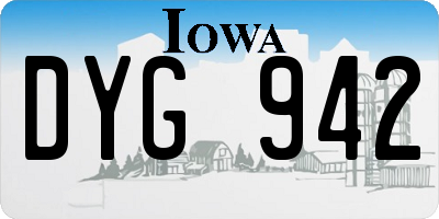 IA license plate DYG942