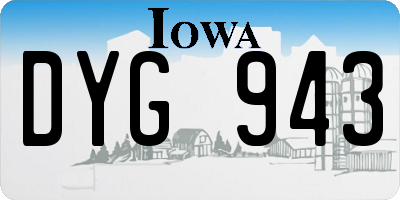 IA license plate DYG943