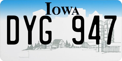 IA license plate DYG947