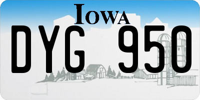 IA license plate DYG950