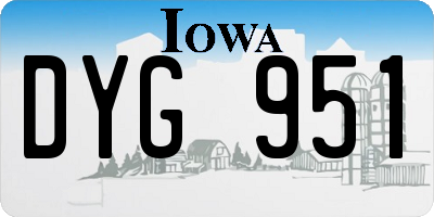 IA license plate DYG951