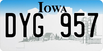 IA license plate DYG957