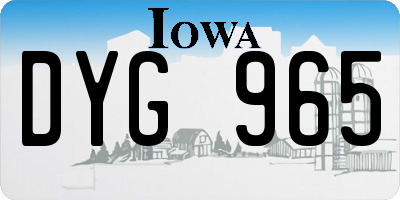 IA license plate DYG965