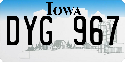 IA license plate DYG967