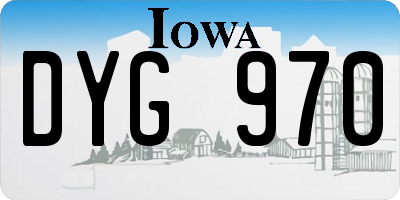 IA license plate DYG970