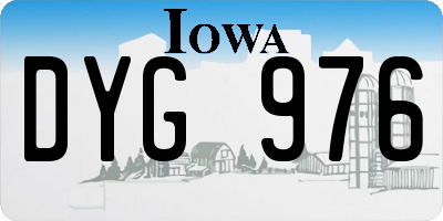 IA license plate DYG976