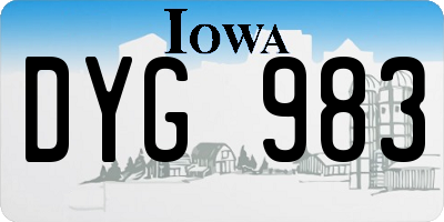 IA license plate DYG983